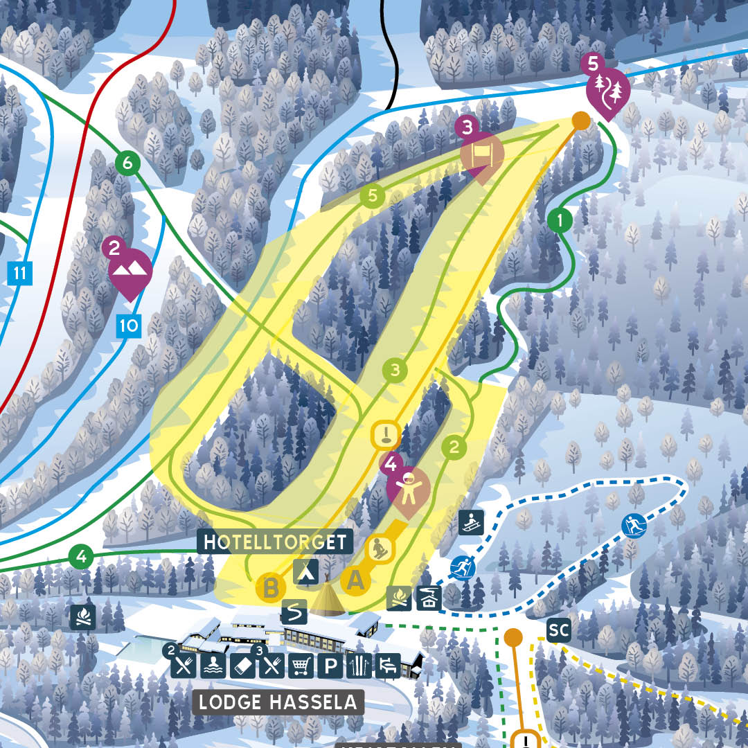 Pistkarta över skidpremiären